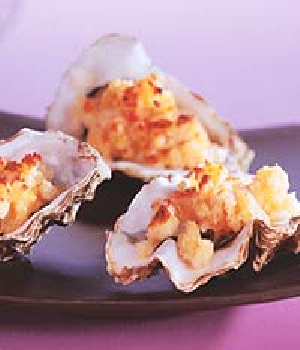 Oesters pittig gegratineerd